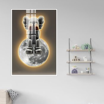 Tranh Treo Tường Gấu Kaws Và Mặt Trăng