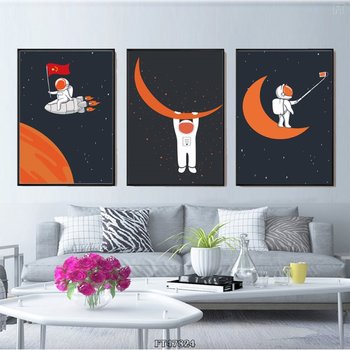 Tranh Treo Tường Phi Hành Gia Trên Mặt Trăng