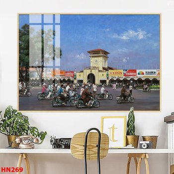 Tranh Treo Tường Phong Cảnh Chợ Bến Thành