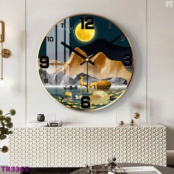 Đồng Hồ Treo Tường Hươu Vàng Sông Núi TR3365