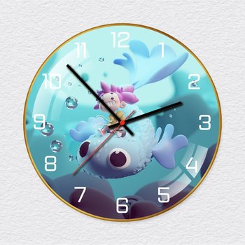 Đồng Hồ Treo Tường Chú Cá Xanh