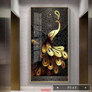 Tranh Treo Tường Chim Công Cách Điệu Nghệ Thuật