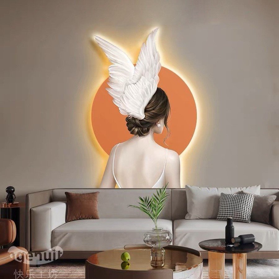 Tranh Đèn Led Tráng Gương Uv Pha Lê Cô Gái Nghệ Thuật