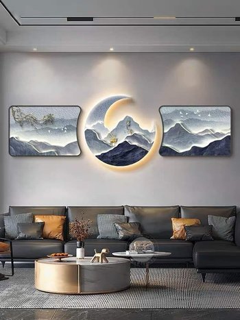 Tranh Đèn Led Tráng Gương Pha Lê Hươu Vàng Tài Lộc