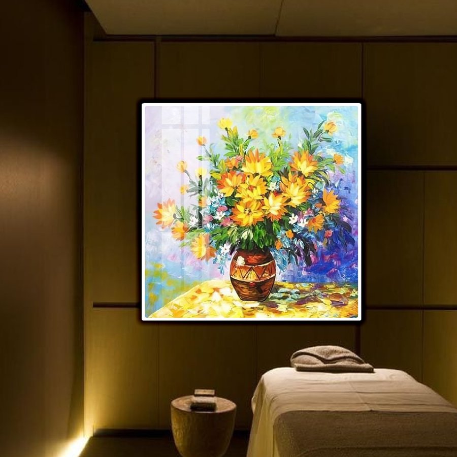 Tranh Treo Tường Sơn Dầu Những Chậu Hoa Lung Linh Sắc Hương