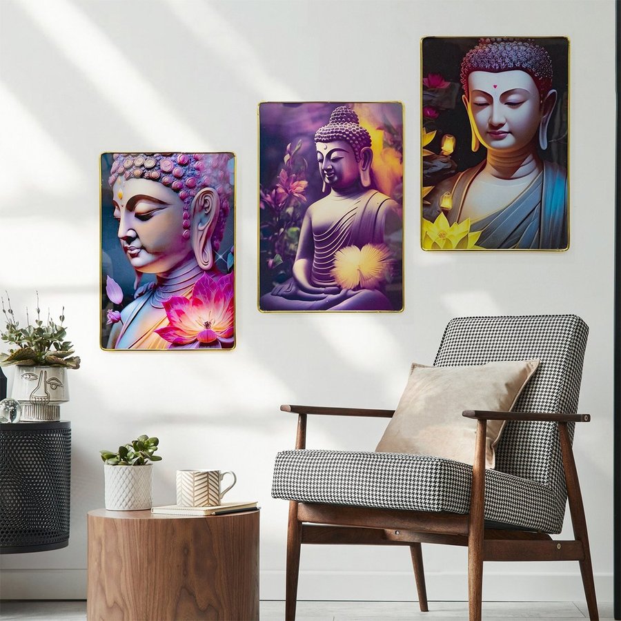 Tranh Treo Tường Phật Thích Ca Bên Hoa Sen