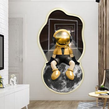 Tranh Đèn Led Treo Tường Phi Hành Gia Ngồi Trên Mặt Trăng