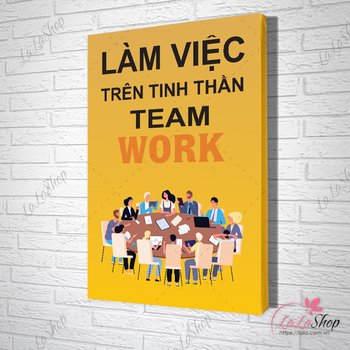 Tranh văn phòng làm việc trên tinh thần team work