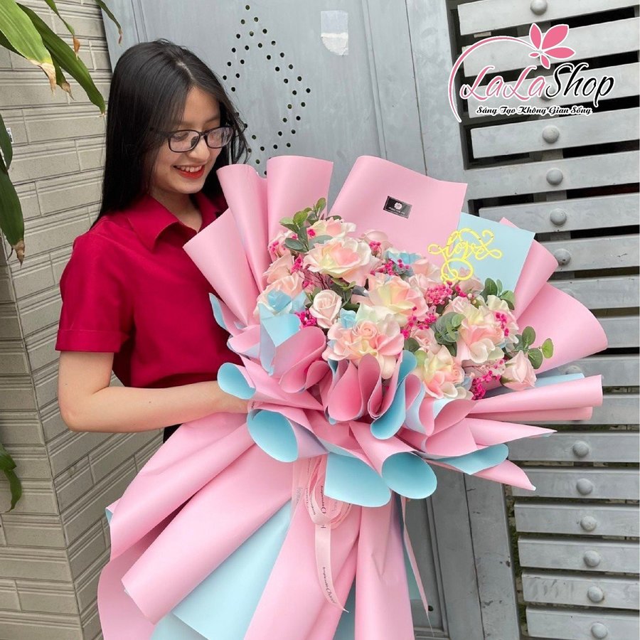 Bó Hoa Sáp Cầu Vòng Dạ Quang Sắc Màu Mẫu 2