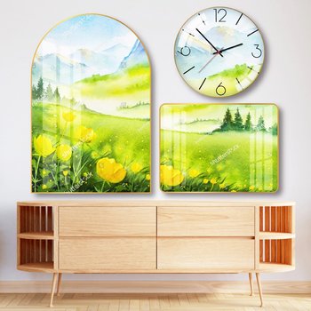 Tranh Đồng Hồ Treo Tường Cánh Đồng Hoa Vàng