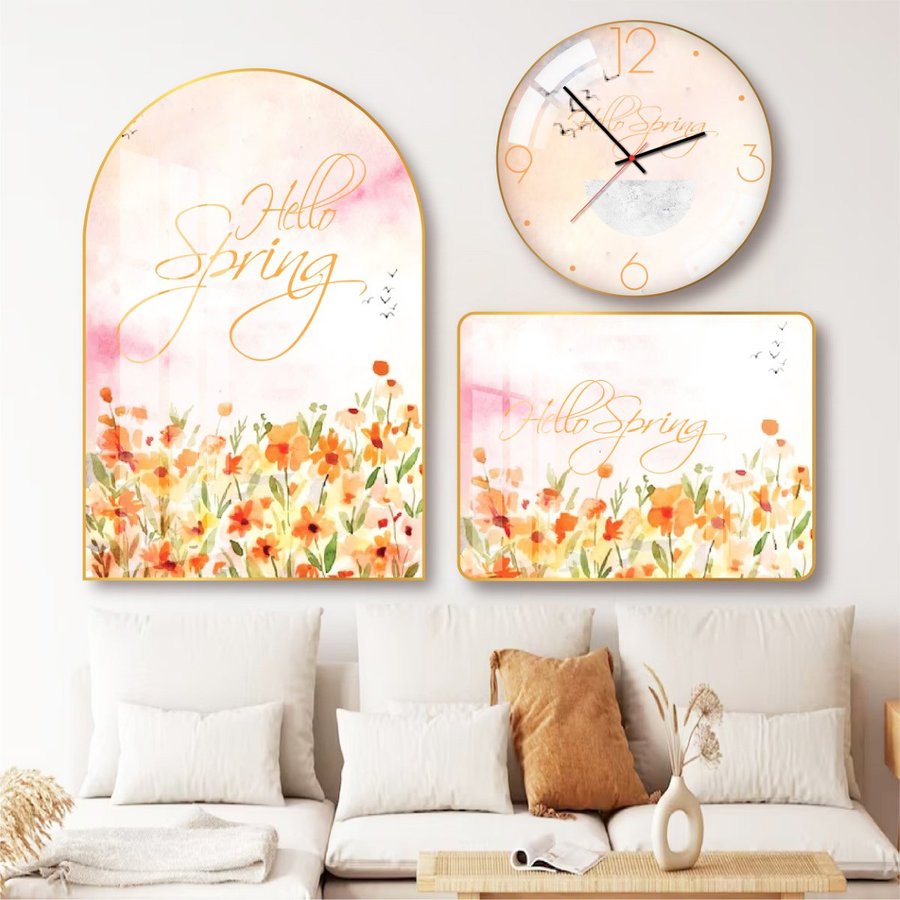 Tranh Đồng Hồ Treo Tường Hello Spring