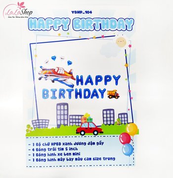 Bộ Bong bóng sinh nhật máy bay phụ kiện trang trí sinh nhật 40