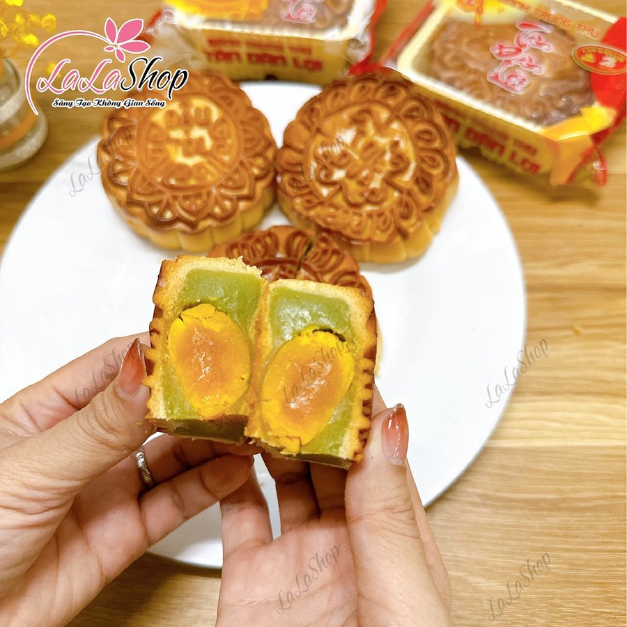 Bánh trung thu nhân trà xanh 2 trứng 200G Bánh Tân Dân Lợi