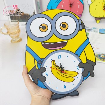 Đồng Hồ Gỗ Treo tường Hình Minions