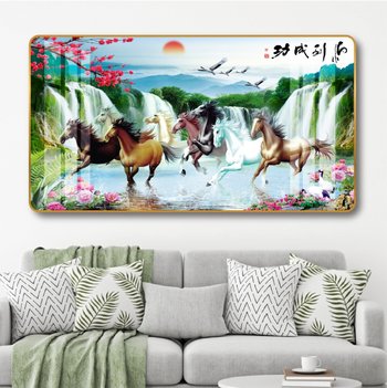 Tranh treo tường phòng khách mã đáo thành công 1 tấm mã 521