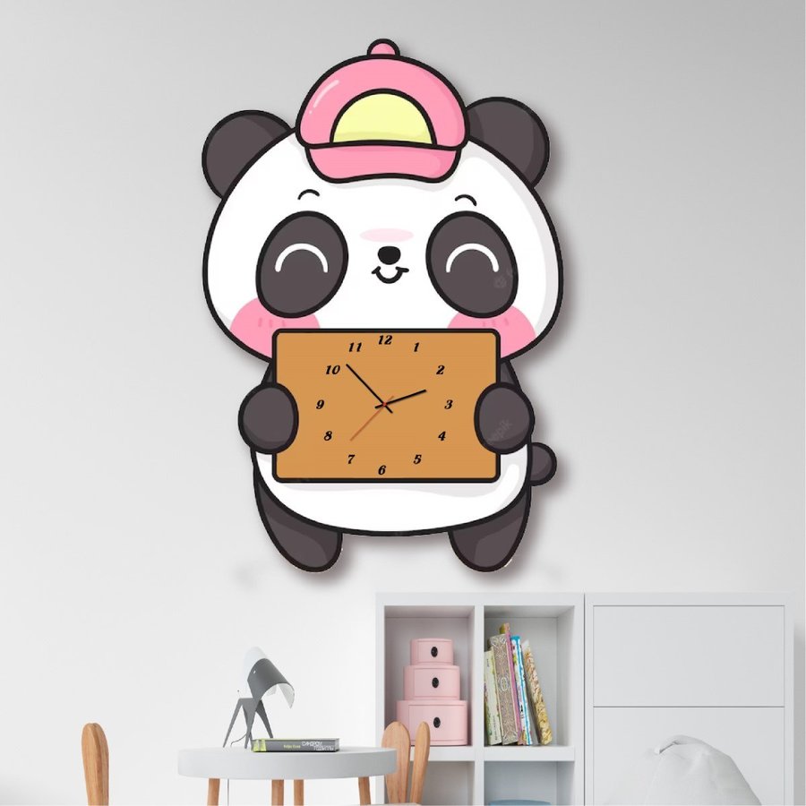 Đồng Hồ Gỗ Treo Tường Hình Gấu Trúc Panda