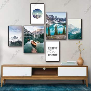 Set 6 Tranh Dán Tường Phong Cảnh Biển Châu Âu Có Keo Sẵn