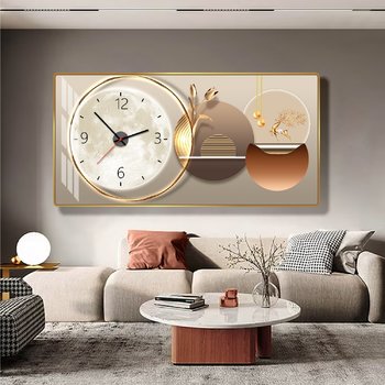 Tranh Đồng Hồ Treo Tường UV Pha Lê Bóng Hươu Vàng Và Mặt Trăng Nghệ Thuật