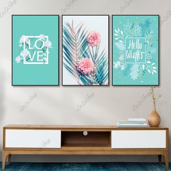 Set 3 Tranh Dán Tường Hoa Lá Nghệ Thuật Có Keo Sẵn