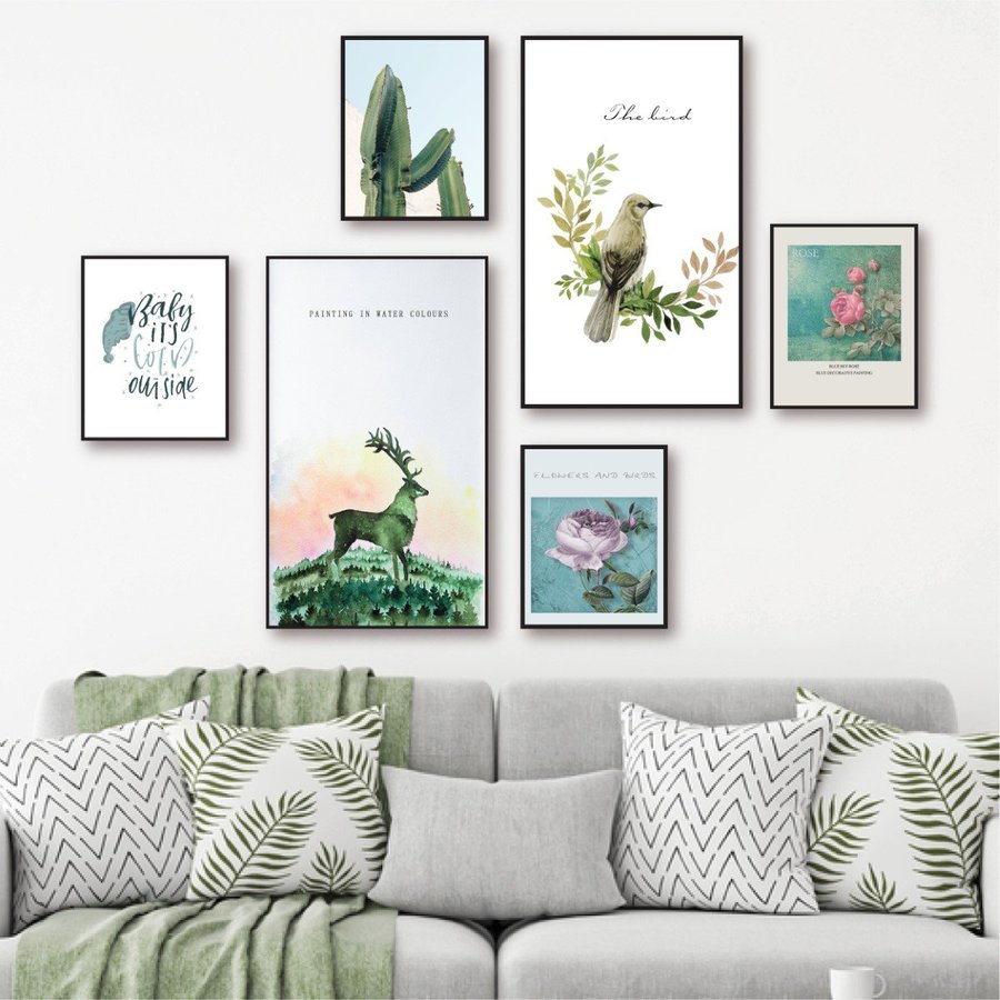 Tranh treo tường nghệ thuật đương đại 6 tấm mẫu 704