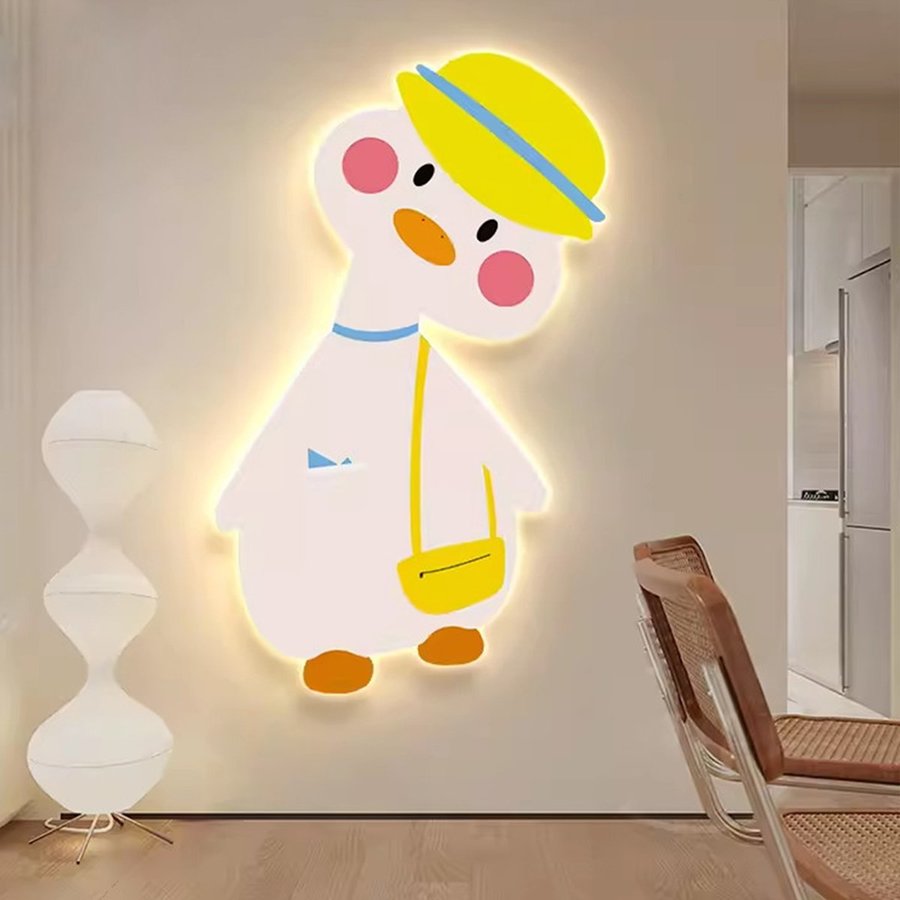 Tranh Đèn Led Tráng Gương Pha Lê Uv Con Vịt Đáng Yêu Mẫu 2