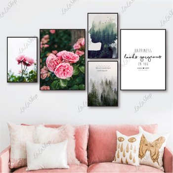 Set 5 Tranh Dán Tường Hoa Hồng Mẫu 02 Có Keo Sẵn