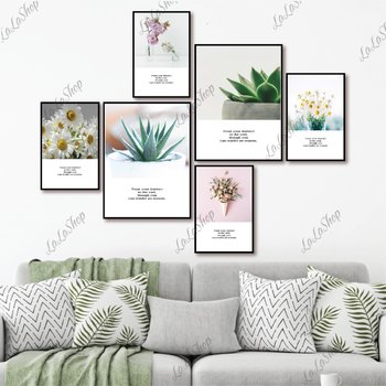 Set 6 Tranh Dán Tường Hoa Cúc Sen Đá Có Keo Sẵn