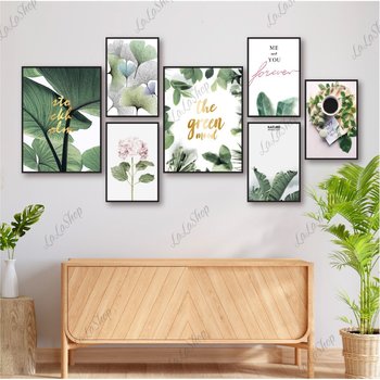 Set 7 Tranh Dán Tường Lá Xanh Nghệ Thuật Có Keo Sẵn