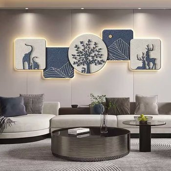 Tranh Đèn Led Tráng Gương Pha Lê Uv Hươu Voi Nghệ Thuật