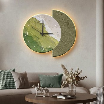 Tranh Đồng Hồ Đèn Led Tráng Gương Pha Lê Uv Nghệ Thuật Trừu Tượng