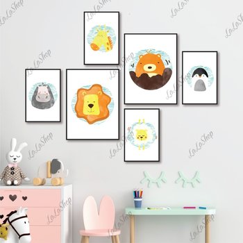 Set 6 Tranh Dán Tường Các Loài Động Vật Có Keo Sẵn