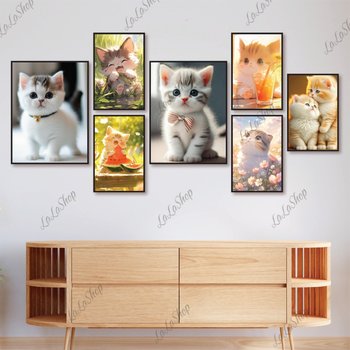 Set 7 Tranh Dán Tường Những Chú Mèo Đáng Yêu Có Keo Sẵn Mẫu 2