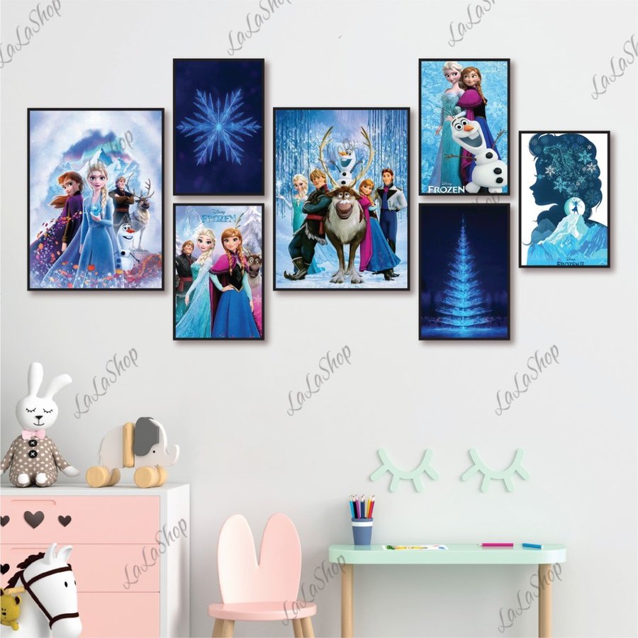 Set 7 Tranh Dán Tường Nữ Hoàng Băng Giá Elsa Có Keo Sẵn Mẫu 2