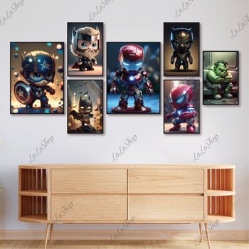 Set 7 Tranh Dán Tường Siêu Anh Hùng Có Keo Sẵn