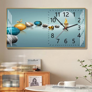 Tranh đồng hồ treo tường phòng khách phong thủy hưu tài lộc mẫu 568