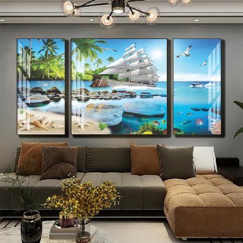 Tranh treo tường phòng khách thuận buồm xuôi gió ra khơi