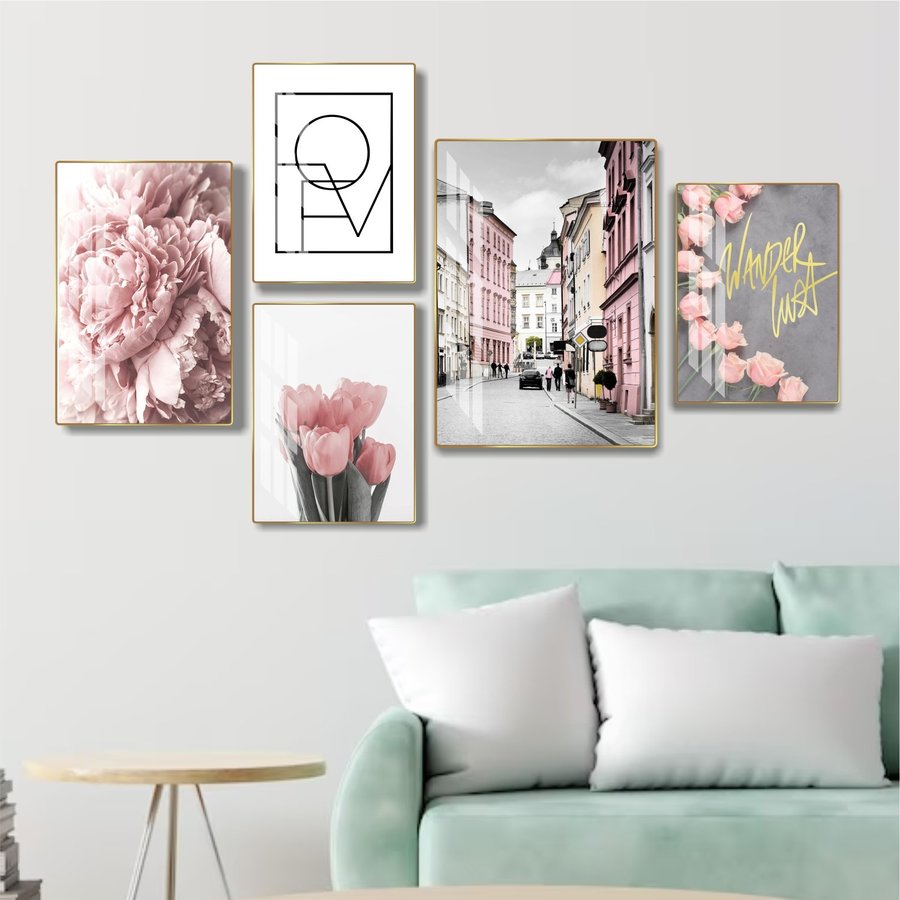 Tranh Treo Tường Trang Trí Sắc Hồng Dịu Dàng