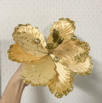 Hoa trạng nguyên kim tuyến trang trí giáng sinh 052