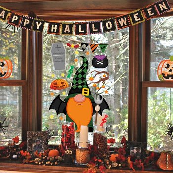 Decal 2 Mặt Trang Trí Halloween Mẫu 18 Không Keo Chuyên Dán Kính size nhỏ 20x30cm