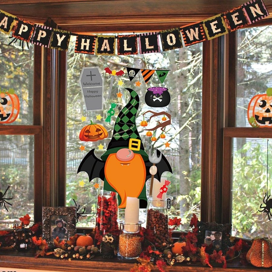 Decal 2 Mặt Trang Trí Halloween Mẫu 18 Không Keo Chuyên Dán Kính size nhỏ 20x30cm