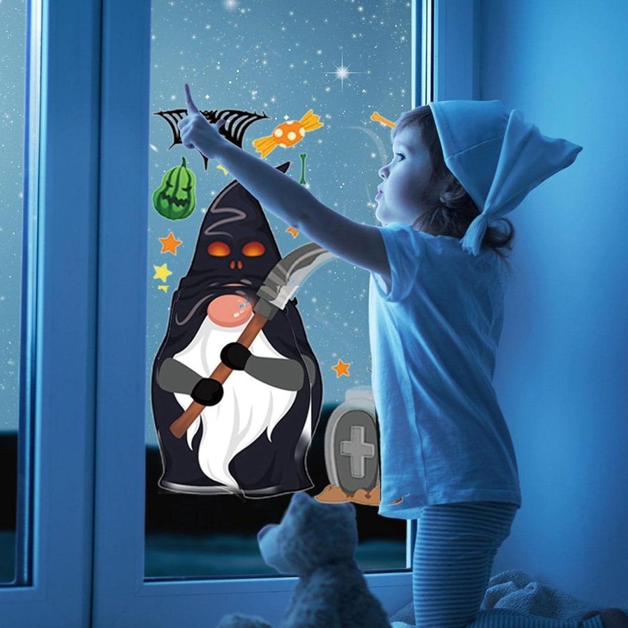 Decal 2 Mặt Trang Trí Halloween Mẫu 22 Không Keo Chuyên Dán Kính size nhỏ 20x30cm