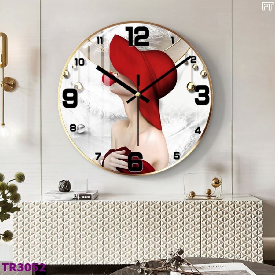 Đồng hồ treo tường vintage in 3d hiện đại kim trôi êm ái mẫu 961