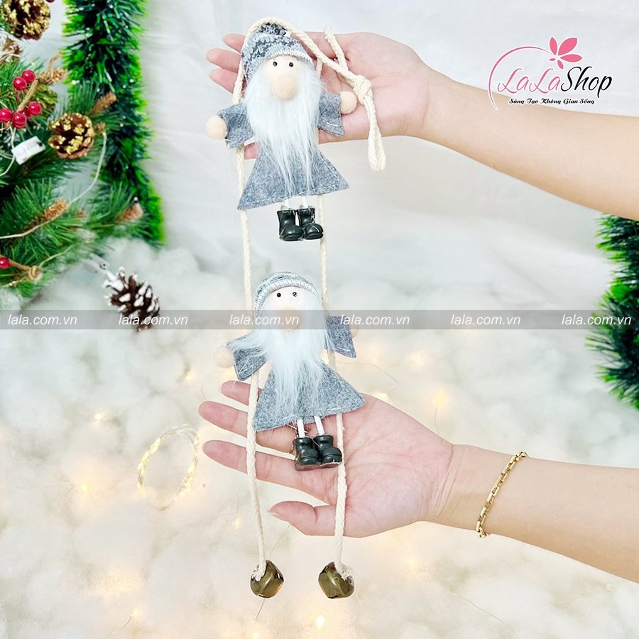 Phụ Kiện Dây Treo Ông Già Noel Trang Trí Giáng Sinh Kèm Led 028