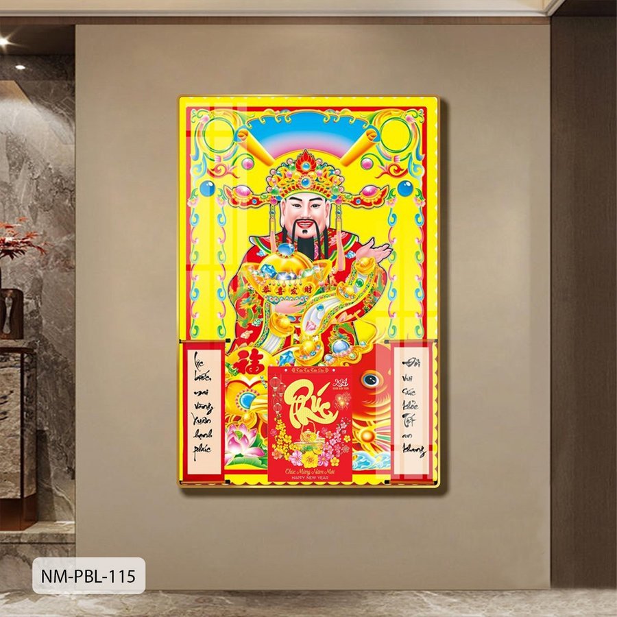 Lịch Tết Tranh Tráng Gương Treo Tường Thần Tài Mẫu 4