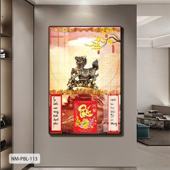 Lịch Tết Tranh Tráng Gương Treo Tường Chiến Mã May Mắn