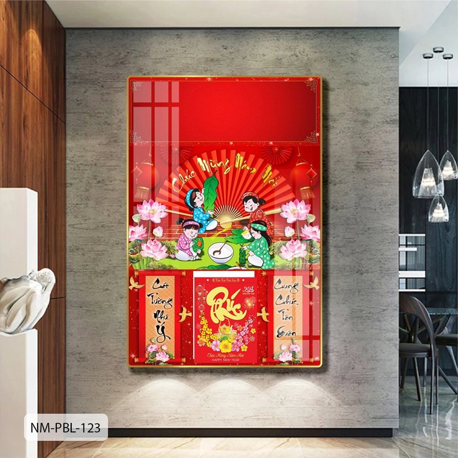 Lịch Tết Tranh Tráng Gương Treo Tường Gia Đình Sum Vầy Đón Xuân Sang