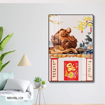 Lịch Tết Tranh Tráng Gương Treo Tường Phật Di Lặc Tài Lộc