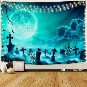 Tranh Vải Halloween Treo Tường Đêm Trăng Ma Quái