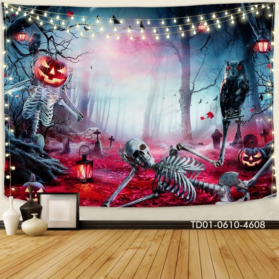 Tranh Vải Halloween Treo Tường Khu Rừng Ma Quái