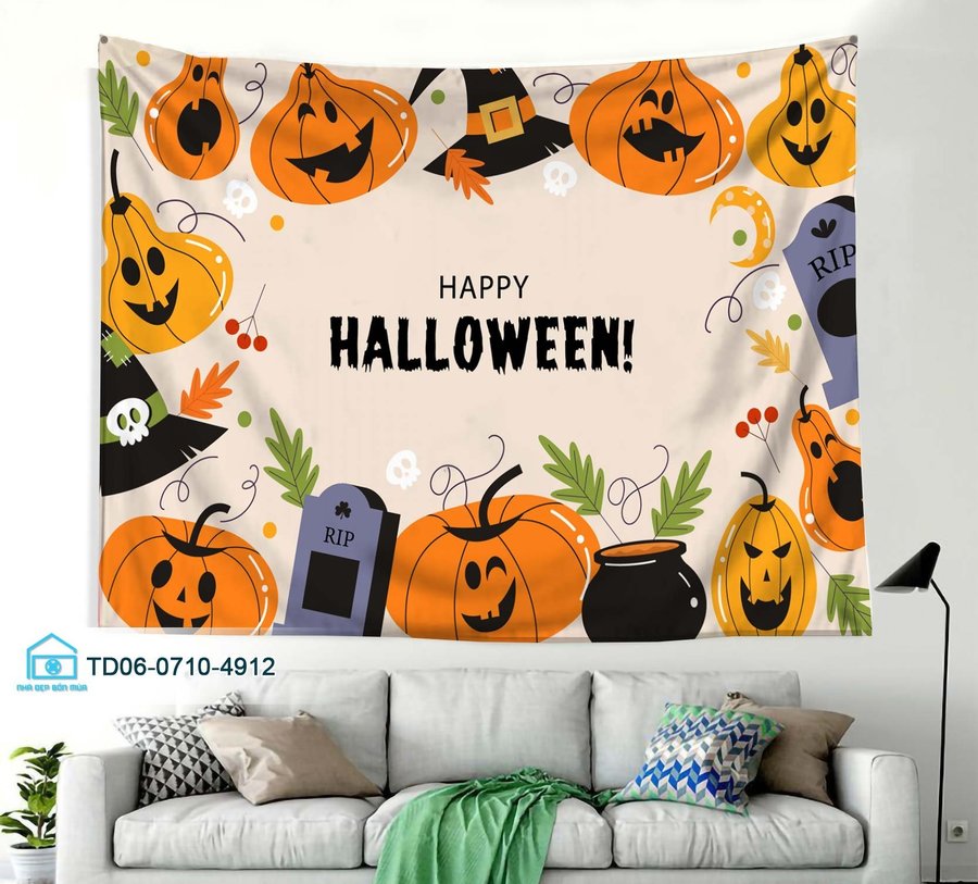 Tranh Vải Halloween Treo Tường Halloween Vui Nhộn